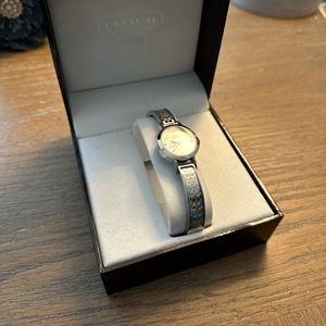 Coach silver bangle watch